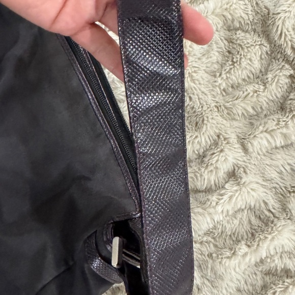 Vintage Bottega Veneta Black Nylon & Leather Crossbody Bag – Made in Italy - Picture 4 of 12